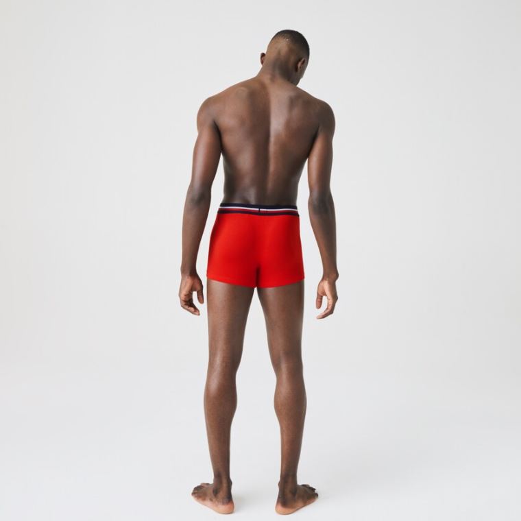 Lacoste Pack Of 3 Iconic Bokser Briefs With Three-Tone Waistband Marineblå Blå Grå Rød | w24CT1OX