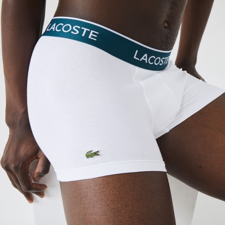 Lacoste Pack Of 3 Vanlige Black Bokser Briefs Svarte Hvite Grå | 1PHlLFiJ