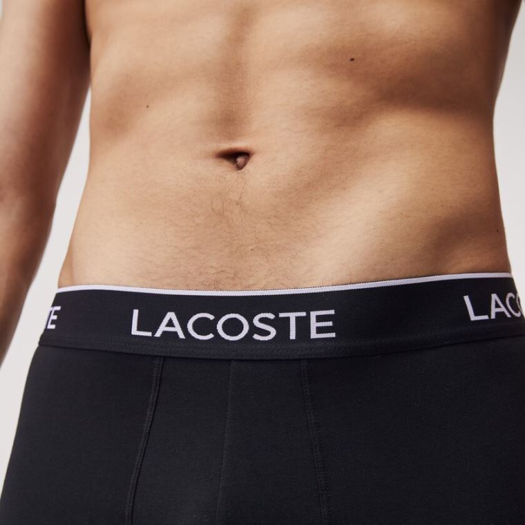 Lacoste Pack Of 3 Vanlige Black Bokser Briefs Svarte | QbC9MCiZ