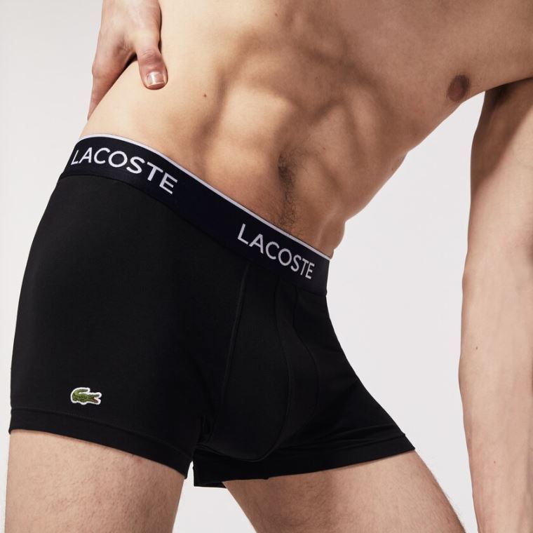 Lacoste Pack Of 3 Vanlige Black Bokser Briefs Svarte | QbC9MCiZ