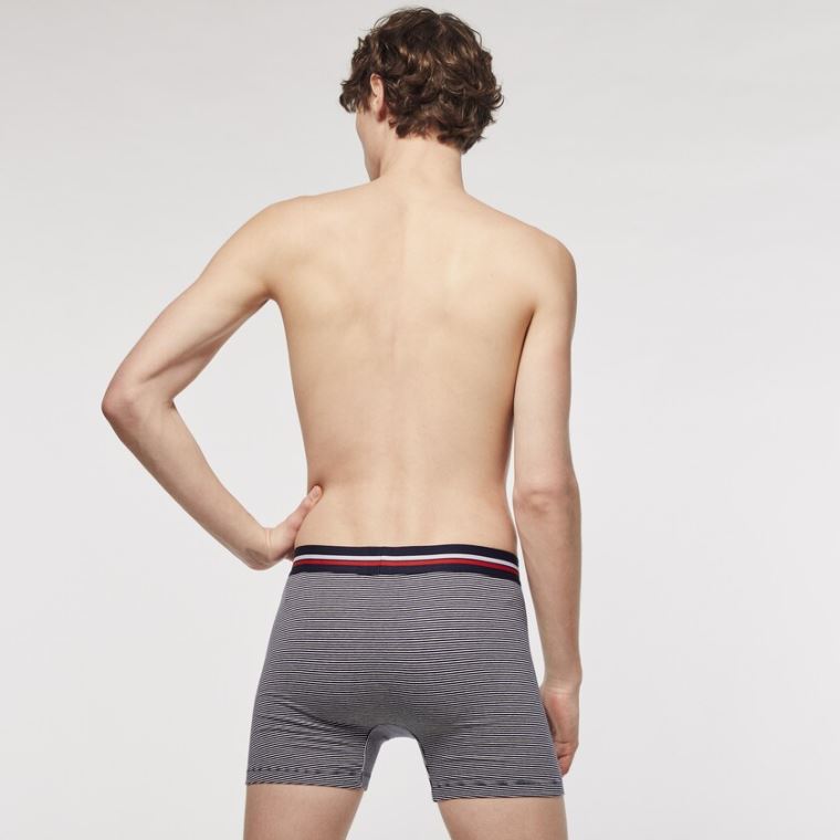 Lacoste Pack Of 3 Vanlige Long Boxers Marineblå Blå Hvite | GypOsWCW