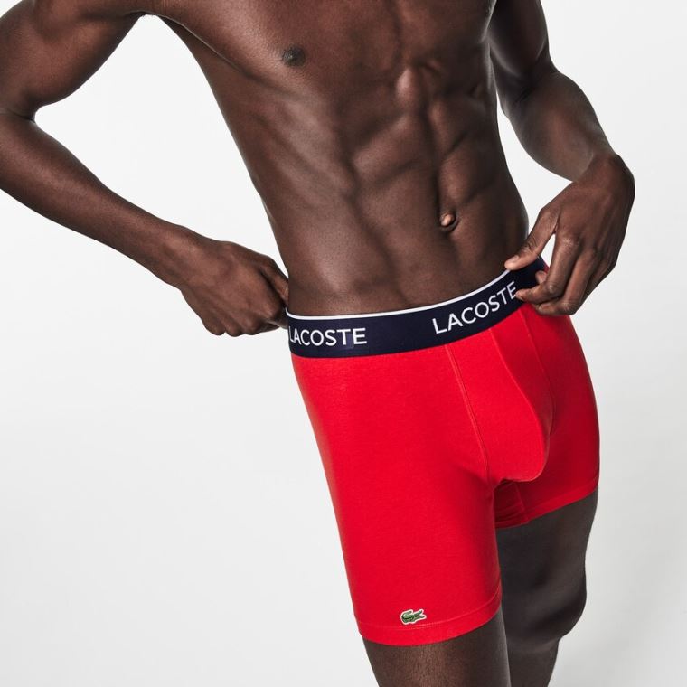 Lacoste Pack of 3 Bokser Briefs Marineblå Blå Rød Marineblå Blå | OIhPI5RO