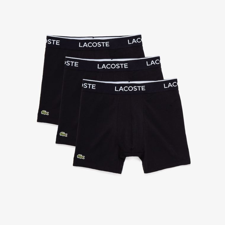 Lacoste Pack of 3 Bokser Briefs Svarte | 6q9mKmzS