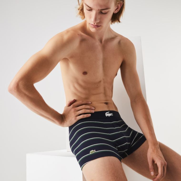 Lacoste Pack of 3 Vanlige Bokser Briefs Grønn Marineblå Blå Hvite | JaYiB2bq