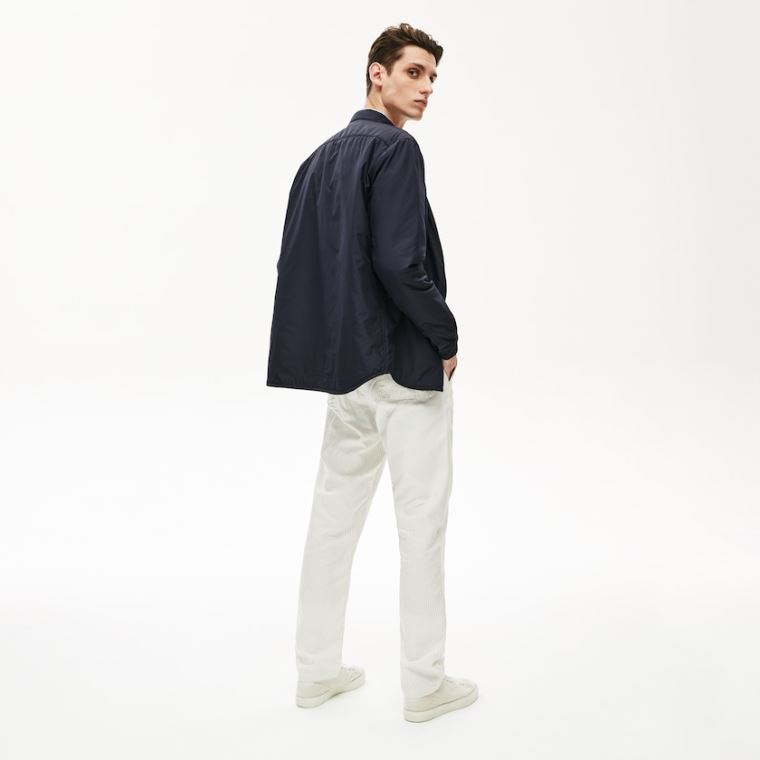 Lacoste Padded Solid Overshirt Marineblå Blå | 82LDtoQy