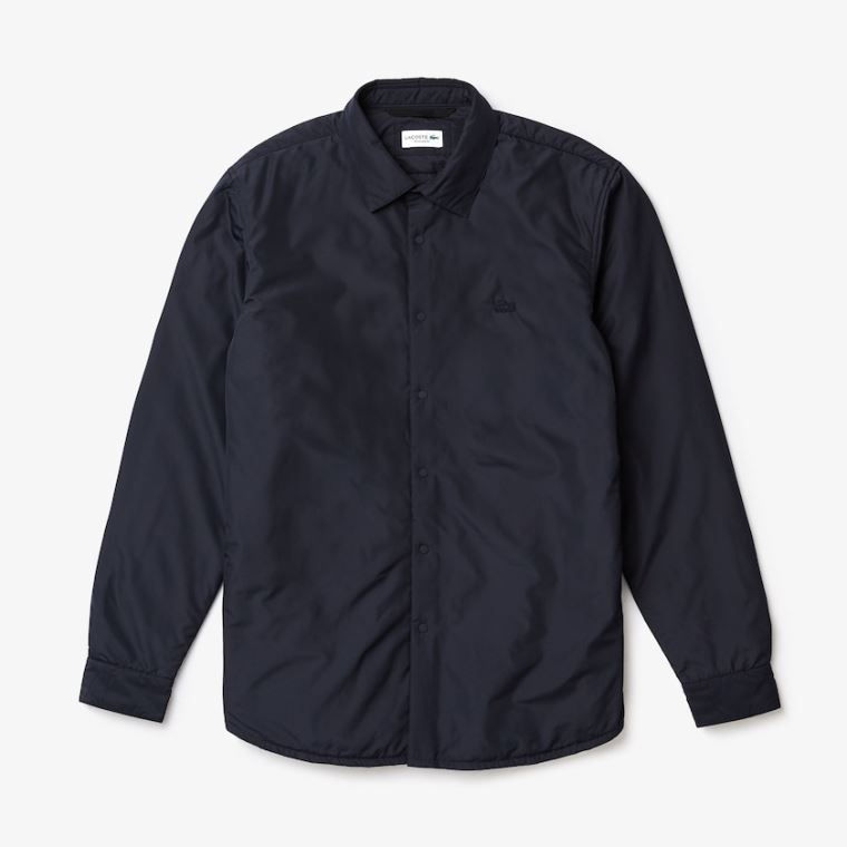 Lacoste Padded Solid Overshirt Marineblå Blå | 82LDtoQy