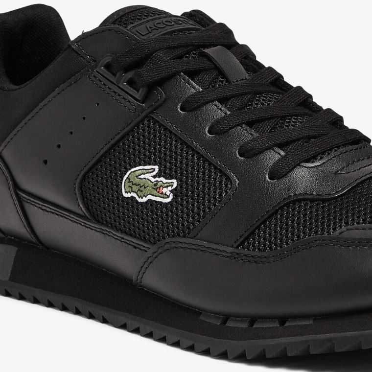 Lacoste Partner Piste Tekstil Sneakers Svarte | qUk4aRGX