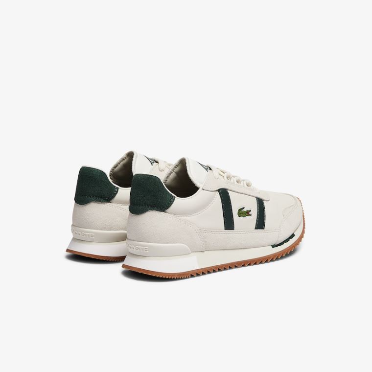 Lacoste Partner Retro Lær Sneakers Beige Grønn | cQ8aianC