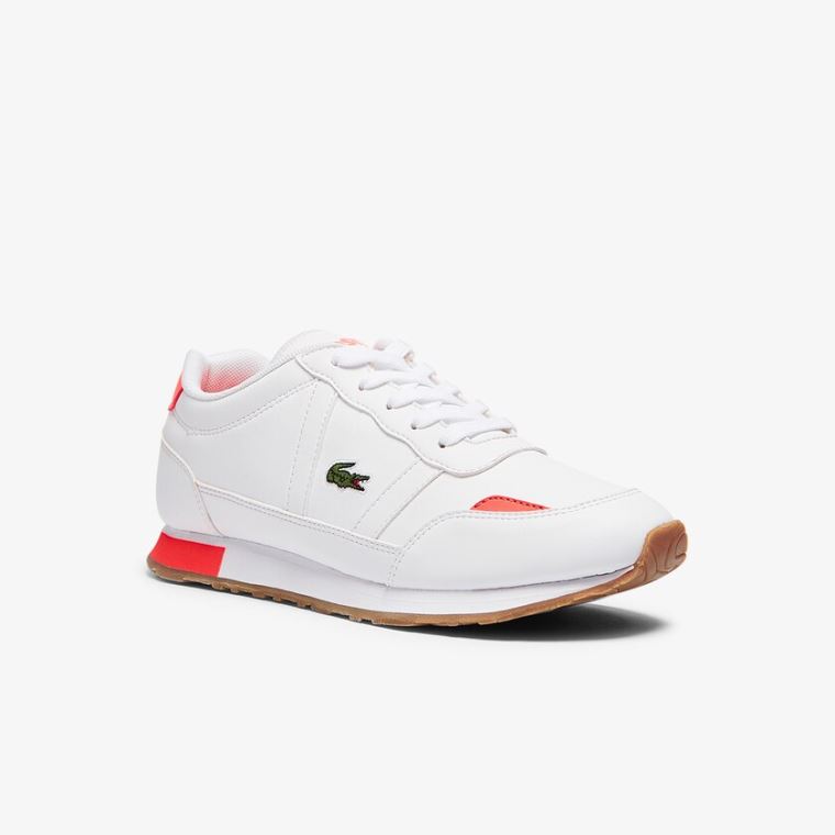 Lacoste Partner Tekstil Sneakers Hvite Beige | xDHXLksJ