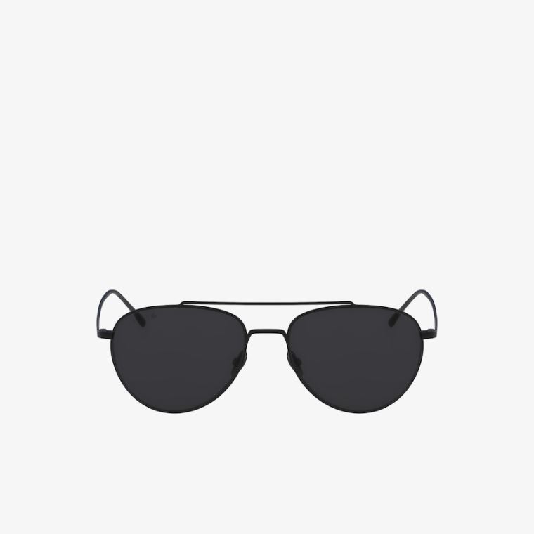 Lacoste Pilot Shape Metal Ultra-Thin Sunglasses Svarte Blå | Fp9A5Blr