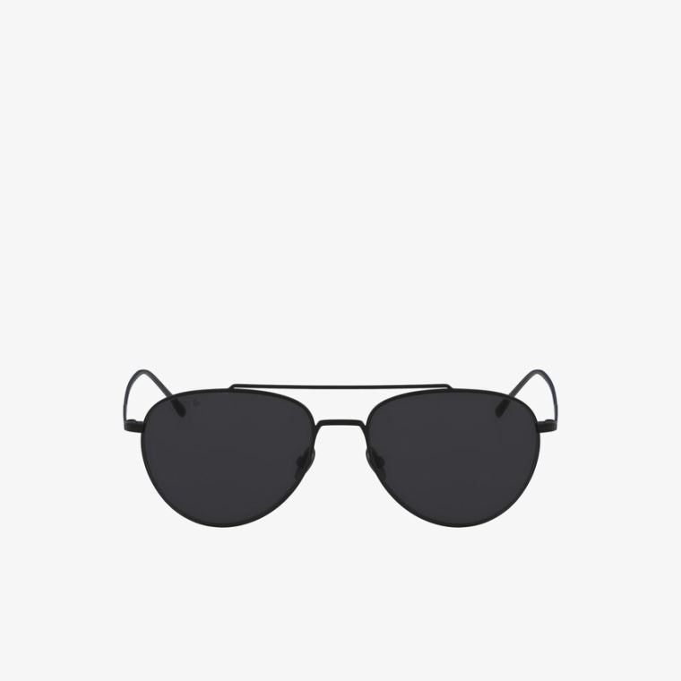 Lacoste Pilot Shape Metal Ultra-Thin Sunglasses Svarte Blå | P8H1W5IP