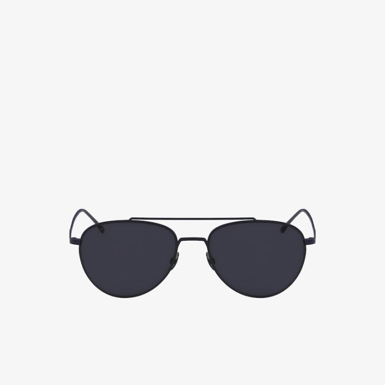 Lacoste Pilot Shape Metal Ultra-Thin Sunglasses Blå | nFlBTFSp