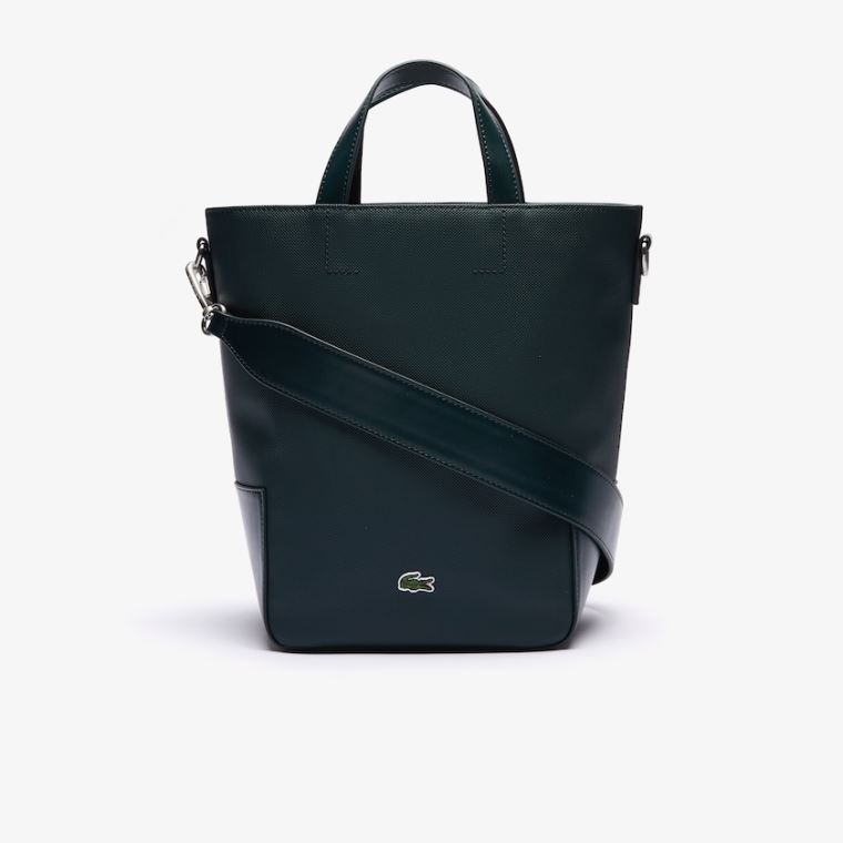 Lacoste Piqué Resort Piqué Canvas Tote Bag Mørke Grønn | qxSAxBKK