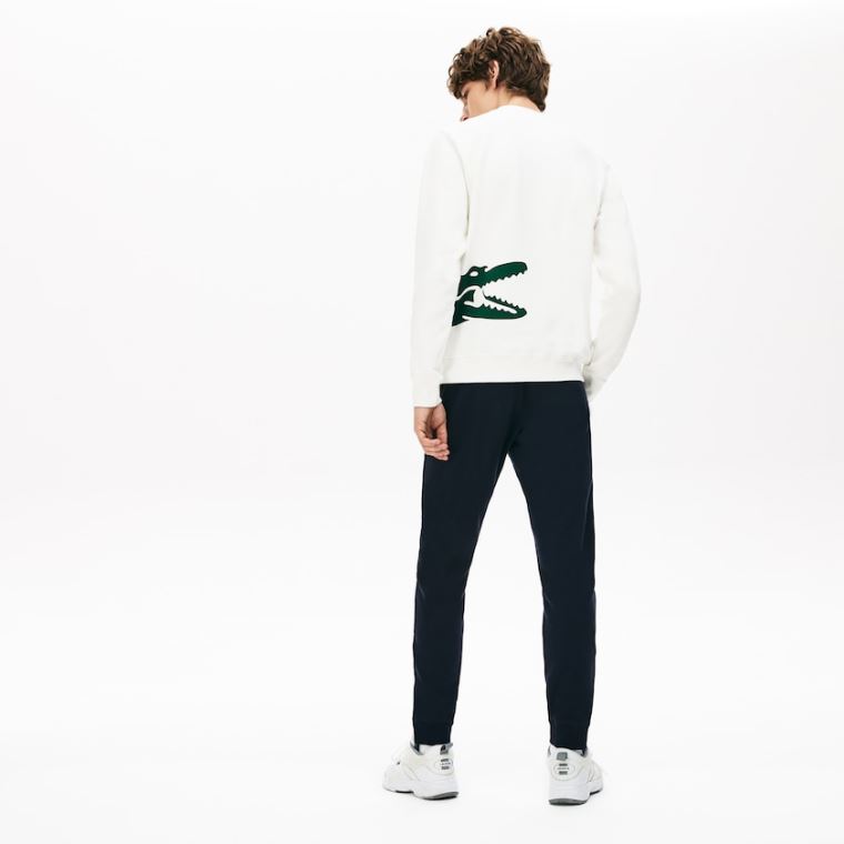 Lacoste Pleated Bomull-Silk Track Pants Marineblå Blå Khaki Grønn | T42sd2ZT