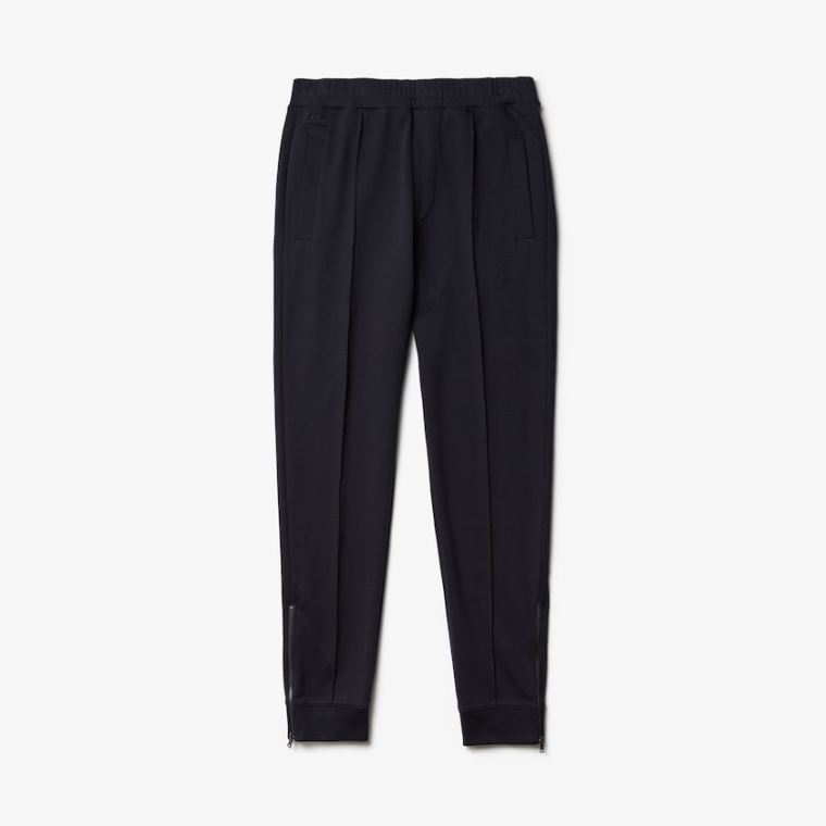 Lacoste Pleated Bomull-Silk Track Pants Marineblå Blå Khaki Grønn | T42sd2ZT