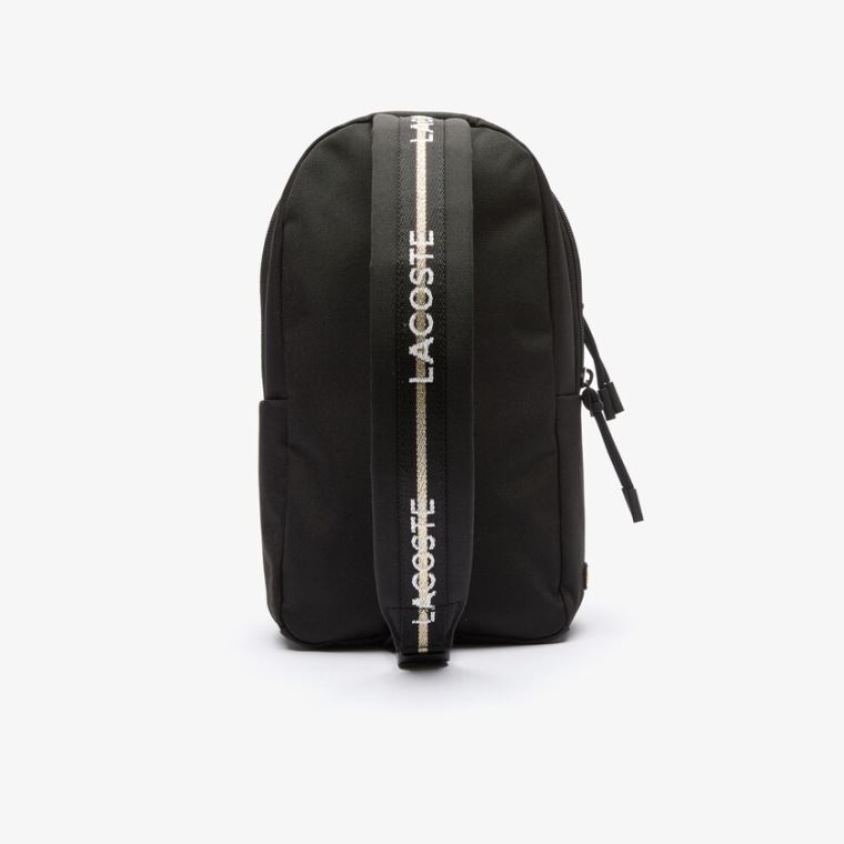 Lacoste Pocket Backpack Svarte Gull | vakaEQZJ