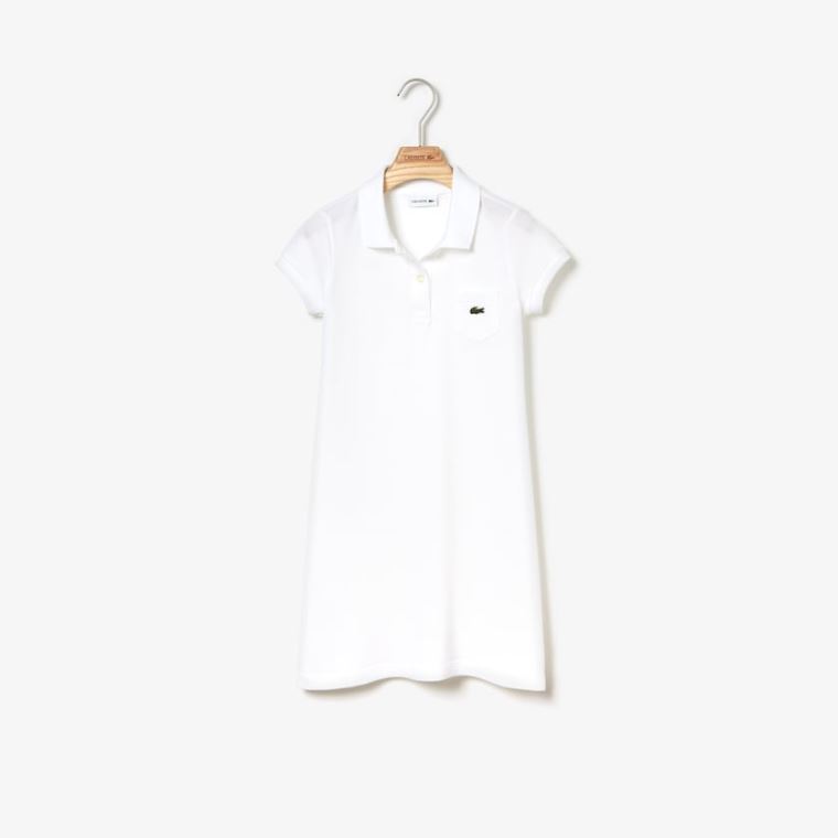 Lacoste Polo-Stil Bomull Kjoler Hvite | GVrapJbd