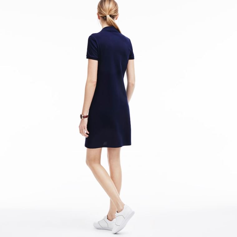 Lacoste Polo dress in stretch mini piqué Marineblå Blå | p3jXxdby