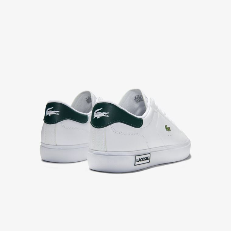 Lacoste Power Court Low Top Sneakers Hvite Mørke Grønn | ZJmSPbR0