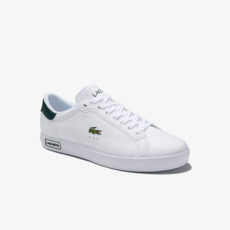 Lacoste Power Court Low Top Sneakers Hvite Mørke Grønn | ZJmSPbR0