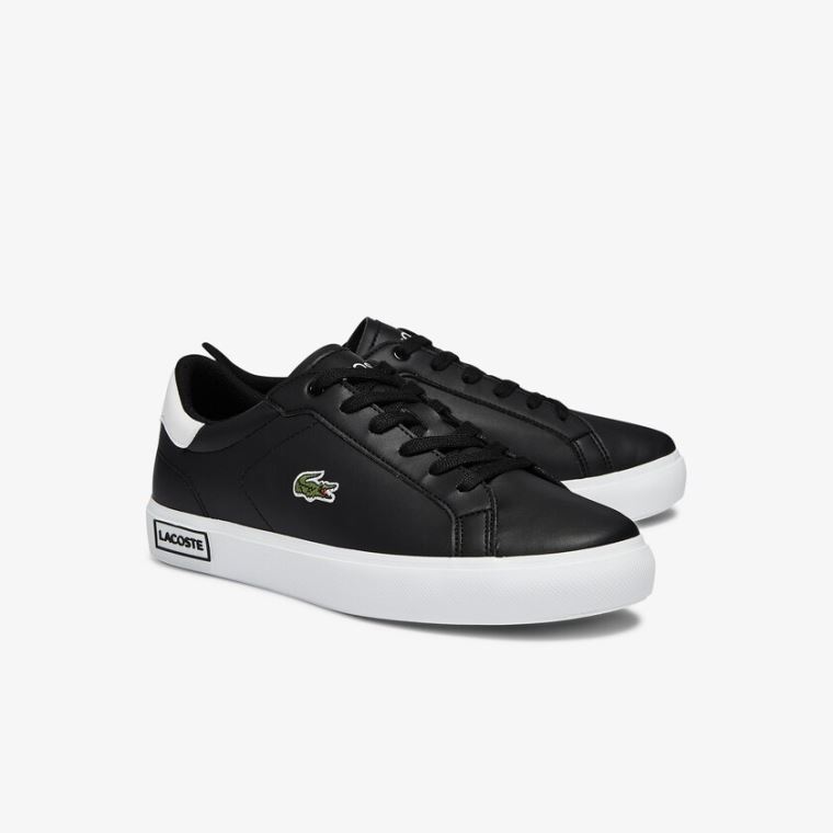 Lacoste Powercourt Syntetisk Sneakers Svarte Hvite | SZi5VfCp