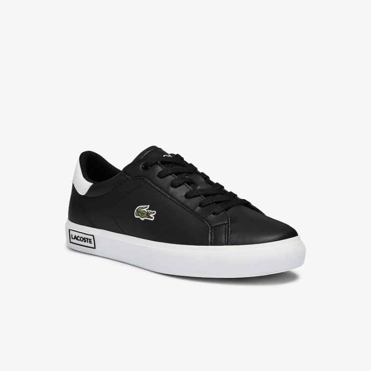 Lacoste Powercourt Syntetisk Sneakers Svarte Hvite | SZi5VfCp