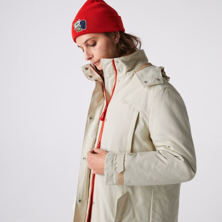 Lacoste Quilted Interior Jacket 2-in-1 Parka Beige | Y1GORTUV