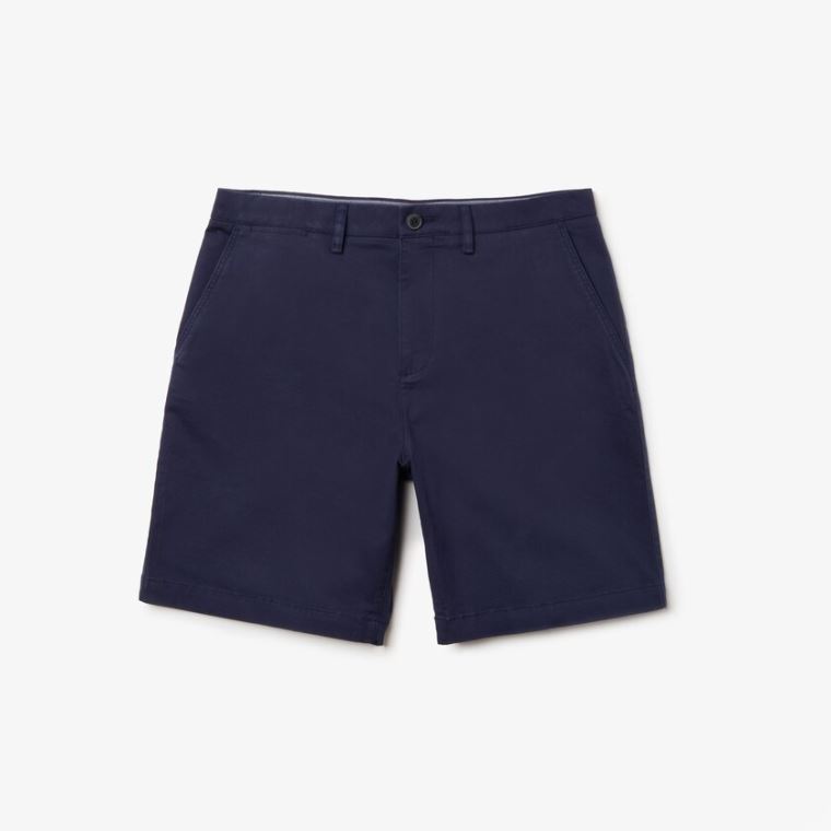 Lacoste Regular Fit Bomull Gabardine Bermuda Shorts Marineblå Blå | 9vp6gDsV