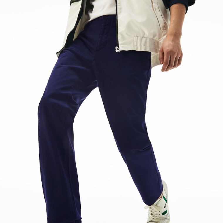 Lacoste Regular Fit Bomull Gabardine Chino Pants Marineblå Blå | OCexylxQ