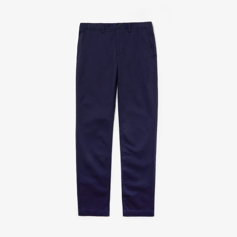 Lacoste Regular Fit Bomull Gabardine Chino Pants Marineblå Blå | OCexylxQ