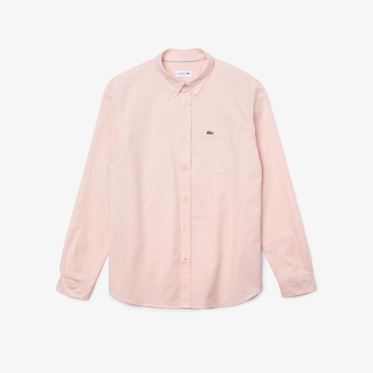 Lacoste Regular Fit Bomull Oxford Shirt Lyse Rosa | r5349Nvf