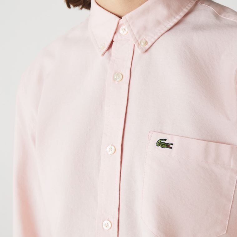 Lacoste Regular Fit Bomull Oxford Shirt Lyse Rosa | r5349Nvf