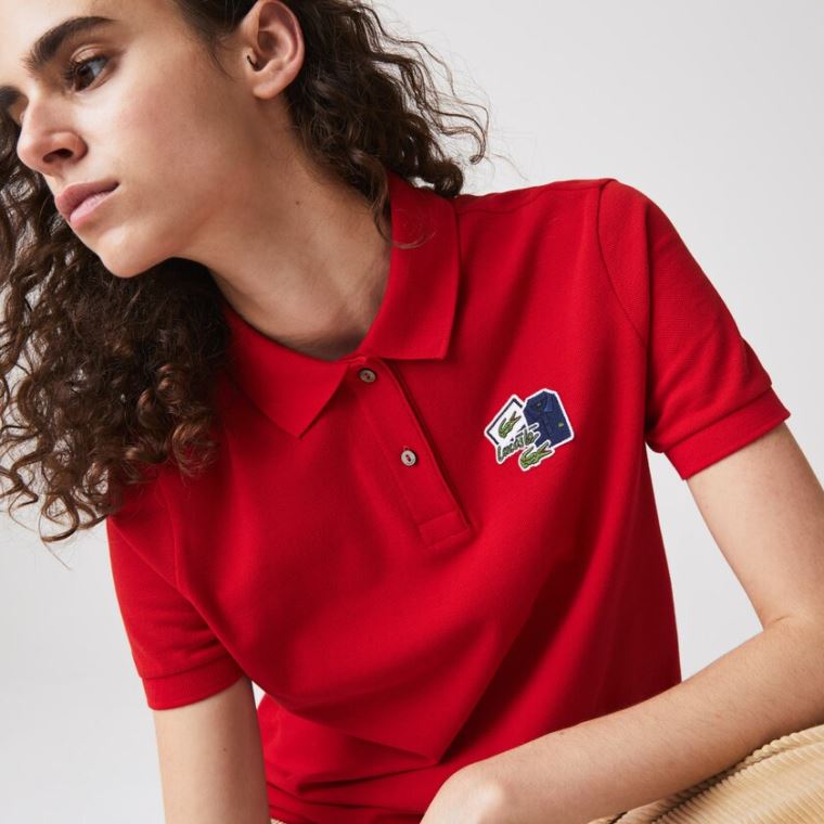 Lacoste Regular Fit Bomull Piqué Polo Shirt Rød | 95UIeqsB