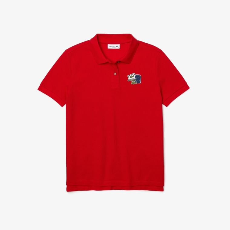 Lacoste Regular Fit Bomull Piqué Polo Shirt Rød | 95UIeqsB