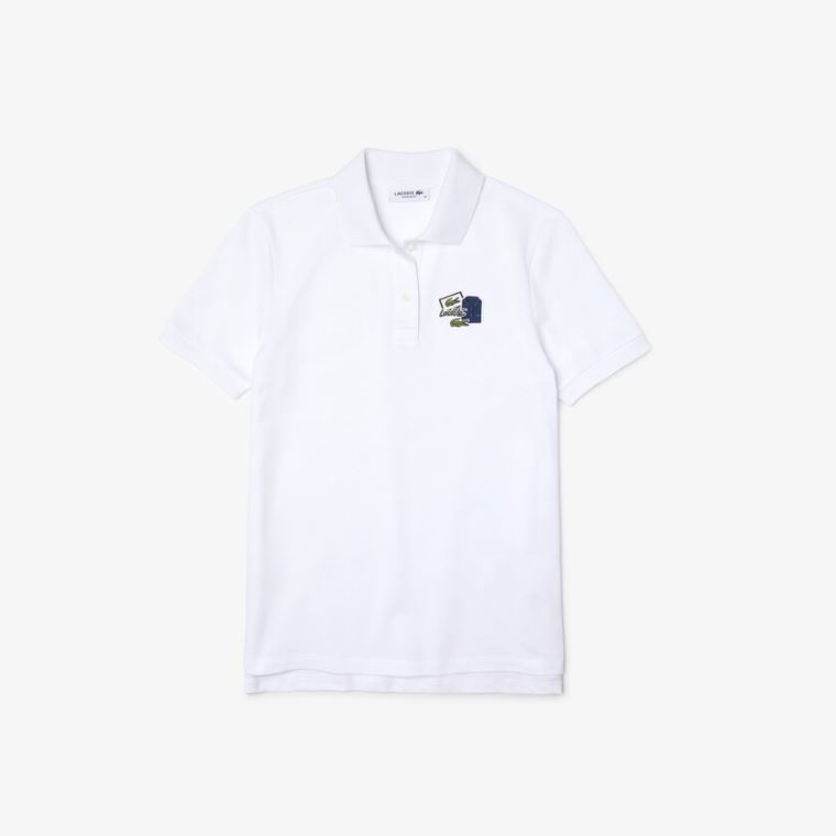 Lacoste Regular Fit Bomull Piqué Polo Shirt Hvite | c7y2K2Eh