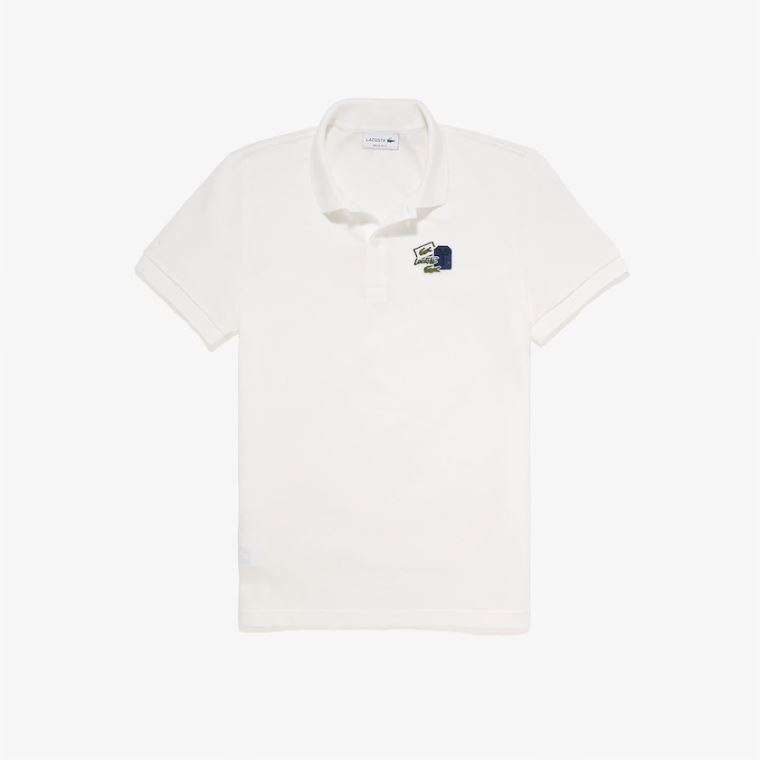 Lacoste Regular Fit Bomull Piqué Polo Shirt Hvite Blå | wS3UtfiL