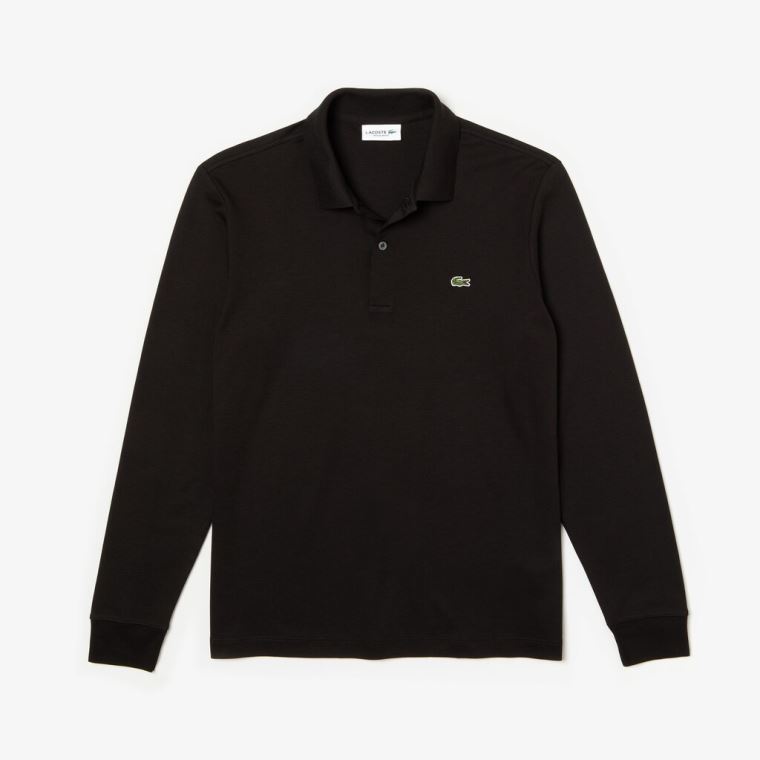 Lacoste Regular Fit Bomull Polo Svarte | jhgQ6WtW