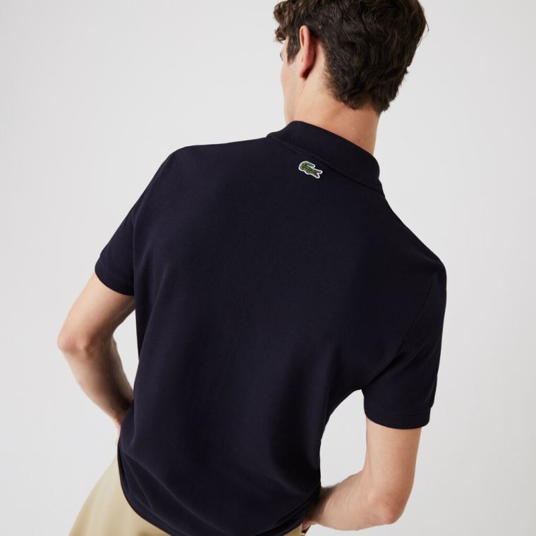 Lacoste Regular Fit Crocodile Badge Bomull Piqué Polo Shirt Marineblå Blå | yUS6U2xh