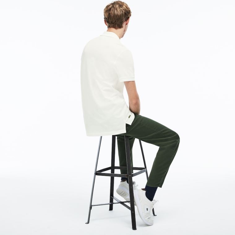 Lacoste Regular Fit LCST Lettering Petit Piqué Polo Hvite | jYzbktnr