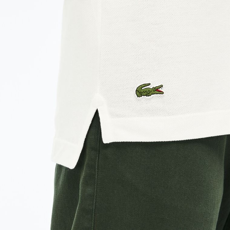 Lacoste Regular Fit LCST Lettering Petit Piqué Polo Hvite | jYzbktnr