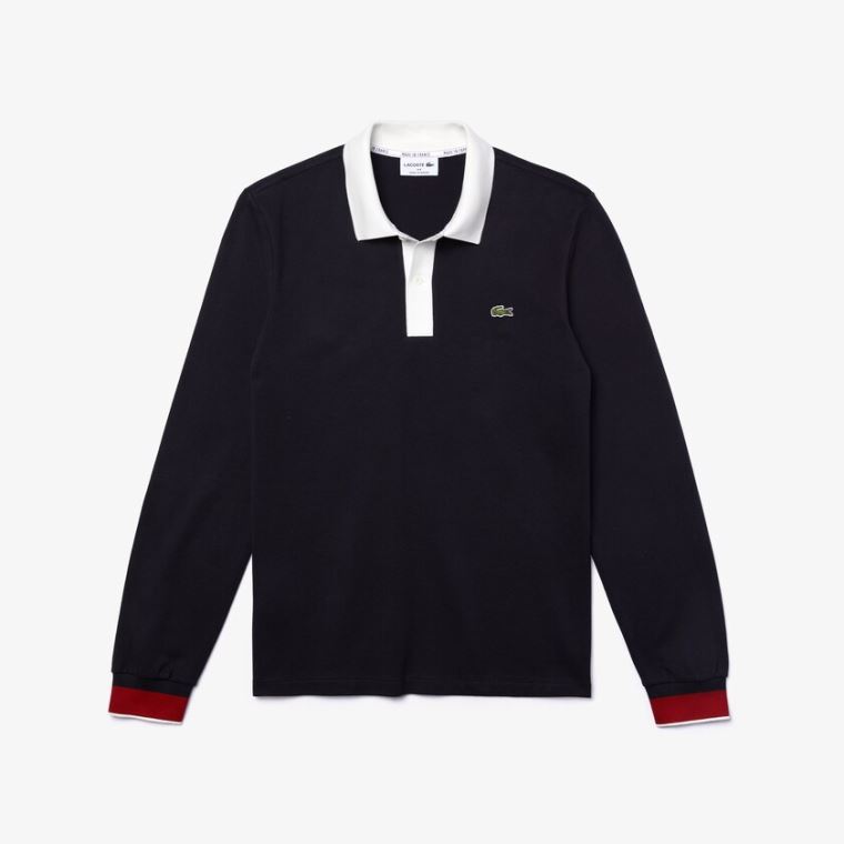 Lacoste Regular Fit Made in France Polo Shirt Marineblå Blå Hvite Mørke Rød | I1o7ObXk