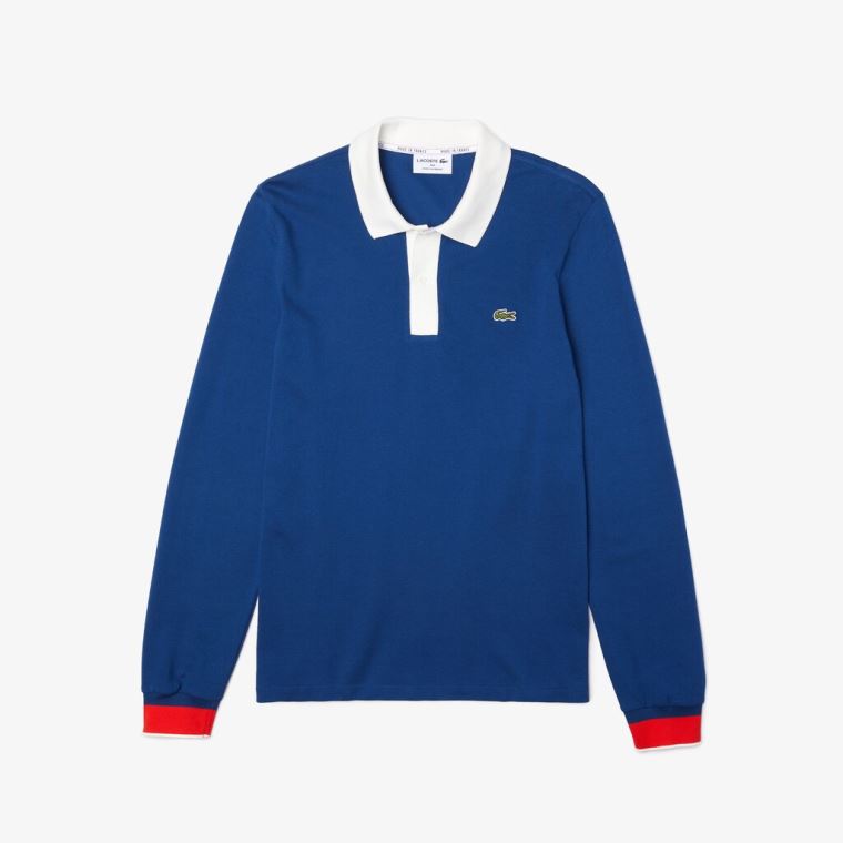 Lacoste Regular Fit Made in France Polo Shirt Blå Hvite Rød | Sy147AR8