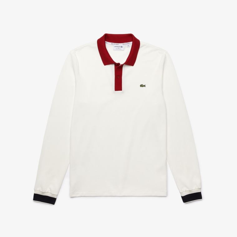 Lacoste Regular Fit Made in France Polo Shirt Hvite Mørke Rød Marineblå Blå | r775JBd0