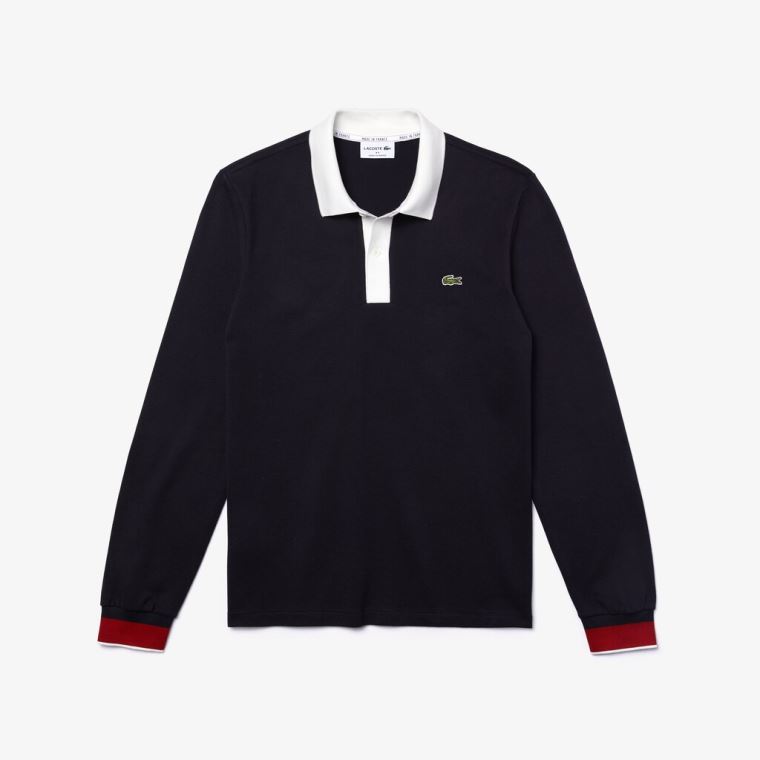 Lacoste Regular Fit Made in France Polo Shirt Marineblå Blå Hvite Mørke Rød | w6vFBFi8