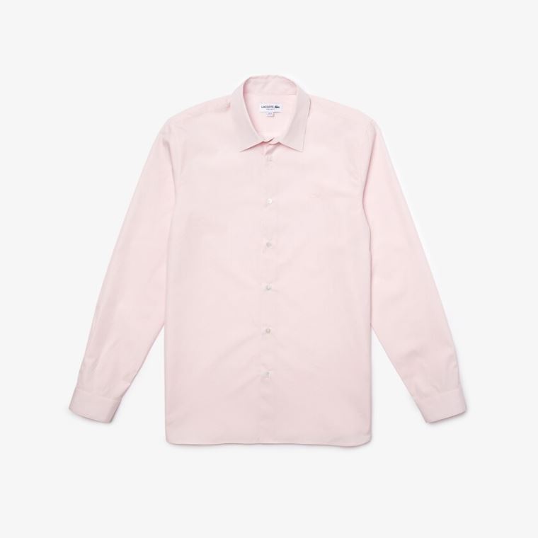 Lacoste Regular Fit Premium Bomull Poplin Shirt Lyse Rosa | Kzby1jmG