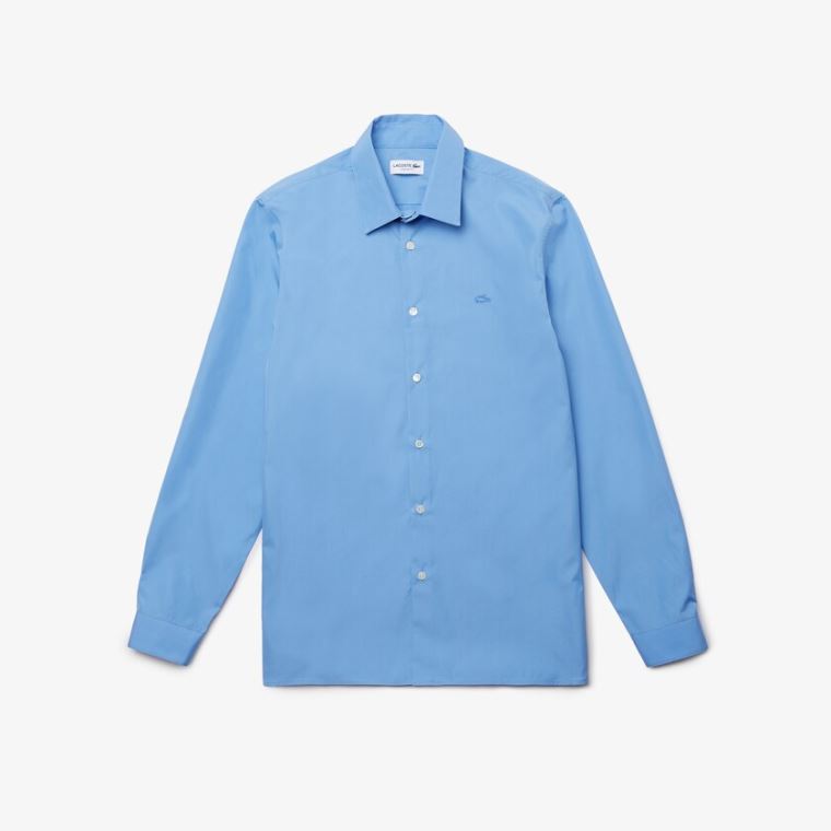 Lacoste Regular Fit Premium Bomull Poplin Shirt Lyse Blå | i0LWOZ0n