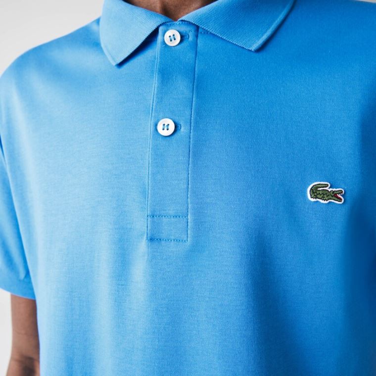 Lacoste Regular Fit Soft Bomull Polo Blå | UGFyeDOl