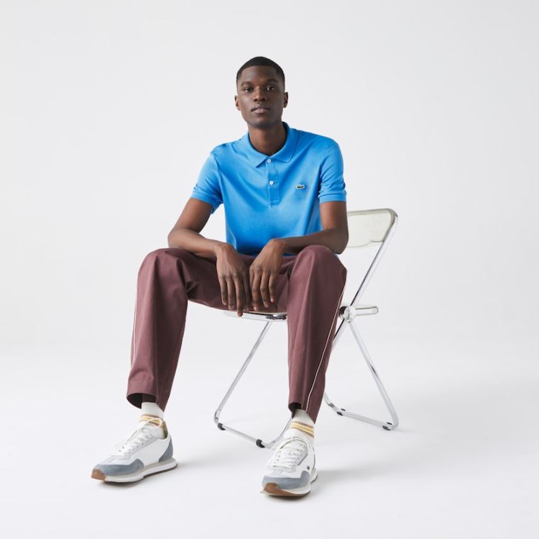 Lacoste Regular Fit Soft Bomull Polo Blå | UGFyeDOl