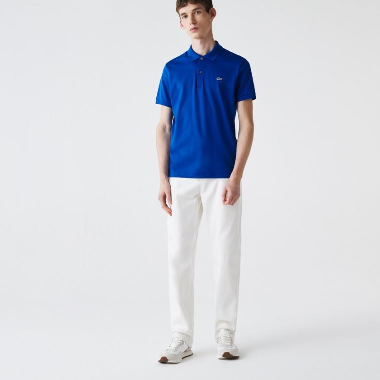 Lacoste Regular Fit Soft Bomull Polo Blå | g4BFuo3s