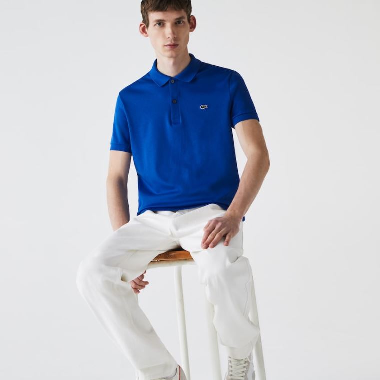 Lacoste Regular Fit Soft Bomull Polo Blå | g4BFuo3s